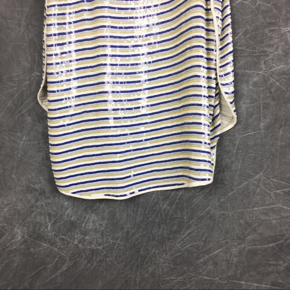 Theory Semra sequin striped silk overlay top NWT - Picture 4 of 8
